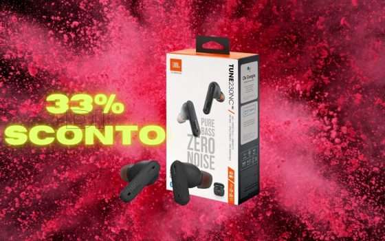 Auricolari JBL TUNE 230NC: 40 ore di autonomia e 33% di sconto