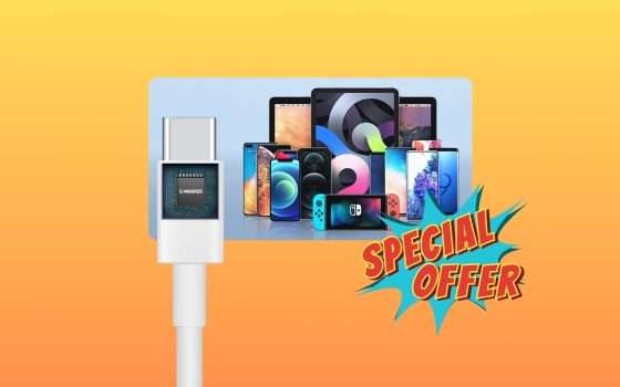 Cavo Ricarica Rapida USB-C con chip intelligente a soli 5€