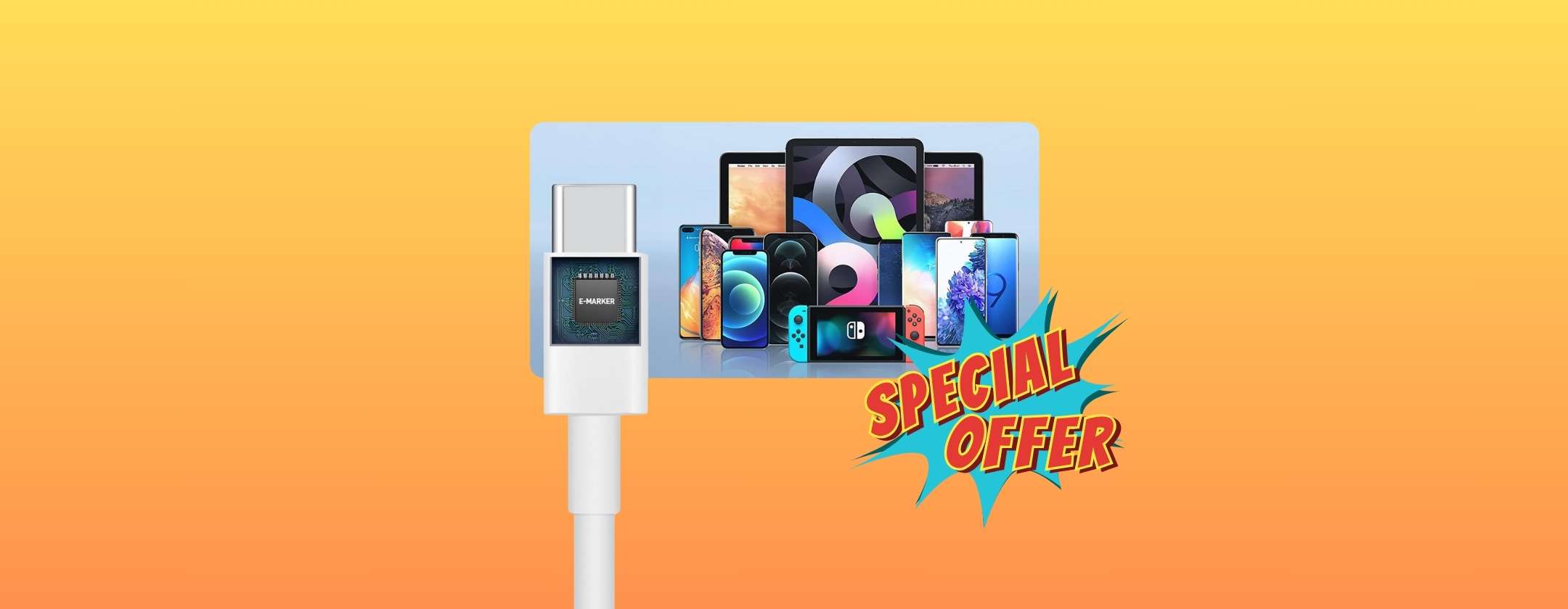 Cavo di ricarica rapida 6A 66W con luce RGB a respiro, cavo dati USB-C