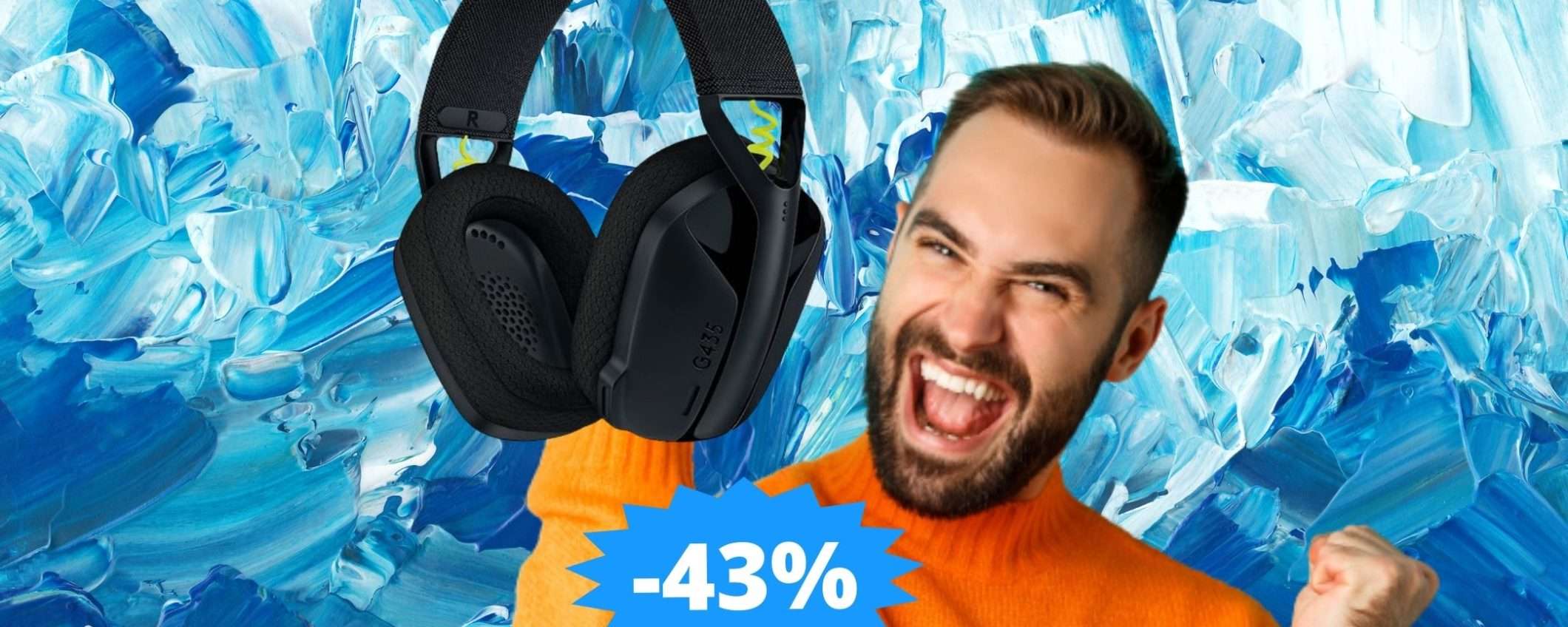 Logitech G G435 LIGHTSPEED: sconto IMPERDIBILE del 43%
