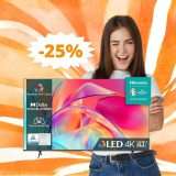 Smart TV Hisense QLED 4K: MEGA sconto del 25% su Amazon