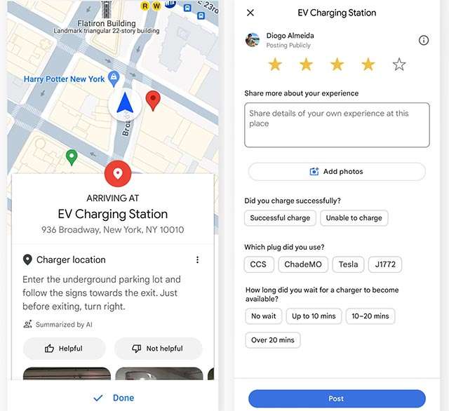 La nuova funzionalità di Google Maps dedicata alle stazioni di ricarica per le auto elettriche