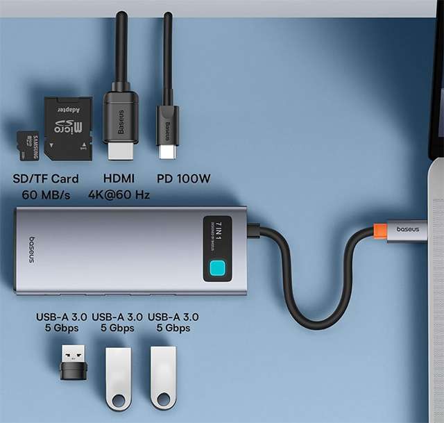 Lo hub USB-C 7-in-1 di Baseus