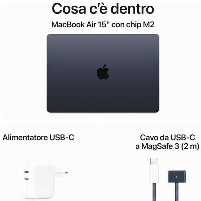 Cosa c'è nella confezione del MacBook Air con Apple M2