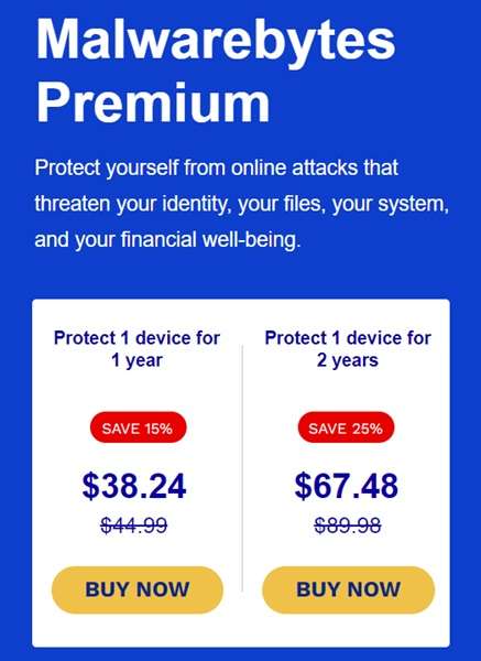malwarebytes premium prezzi
