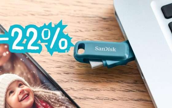 Pen Drive Dual SanDisk 128GB da 400 MB/s al 21% di SCONTO