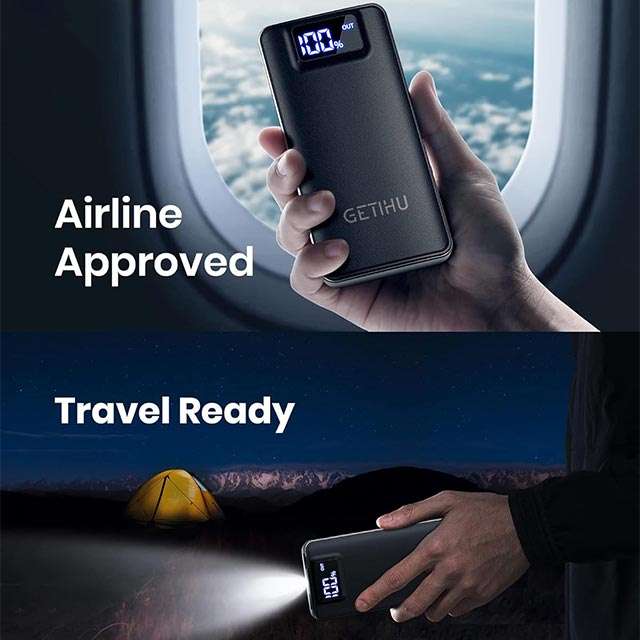 Il powerbank da 10.000 mAh di GETIHU con tripla uscita