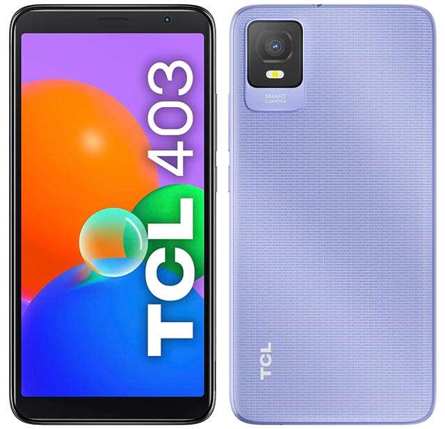 Lo smartphone TCL 403 nella colorazione Mauve Mist