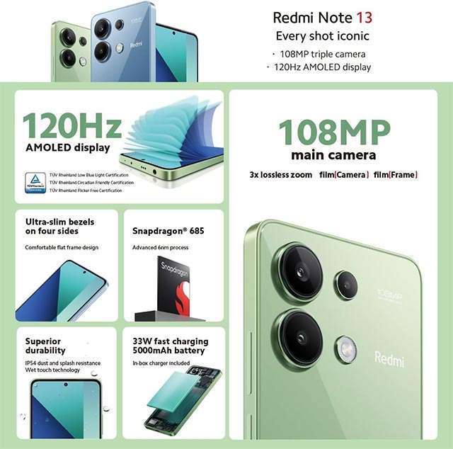 Le caratteristiche del nuovo smartphone Xiaomi Redmi Note 13