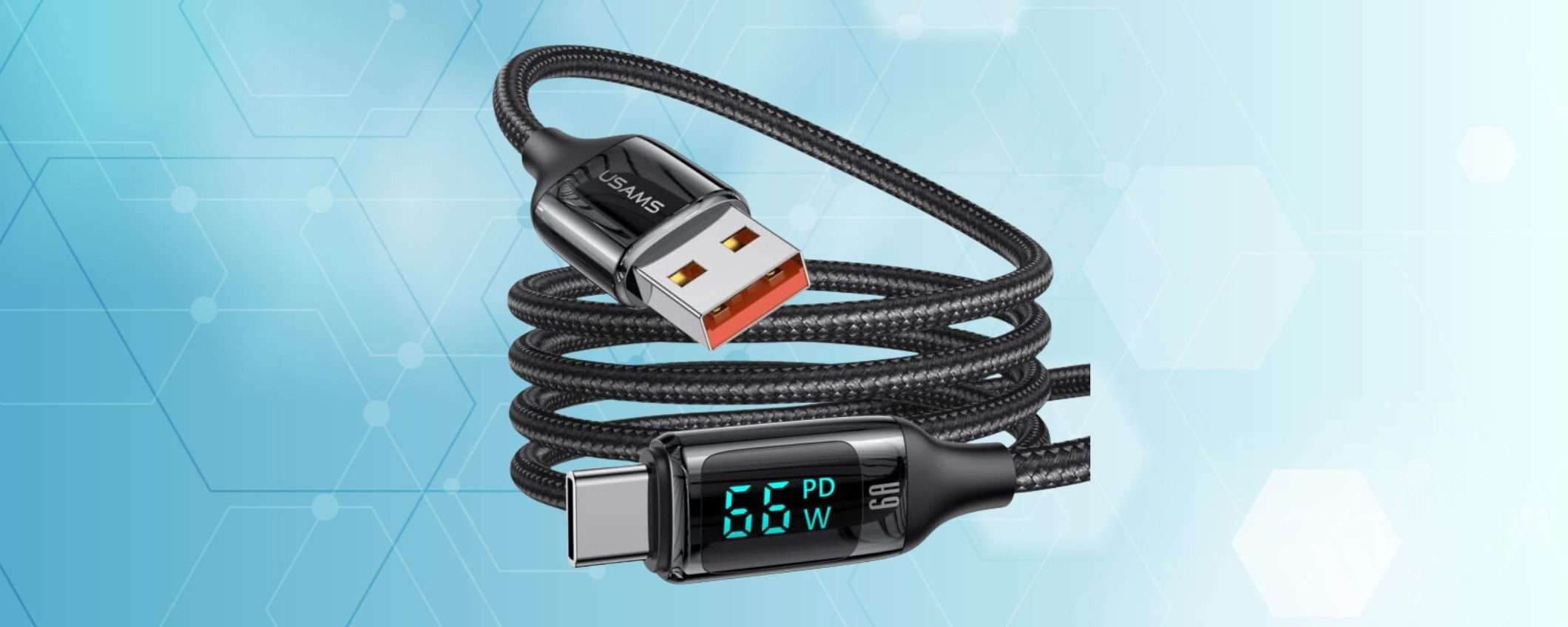 Cavo USB-C intrecciato in ottimo DOPPIO SCONTO su Amazon: a meno di 10 euro