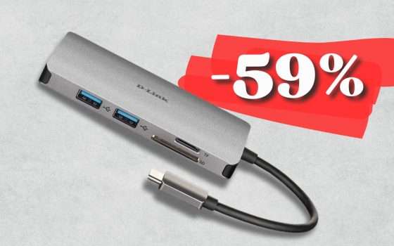 Portatile, COMPLETO: mini Hub USB 8in1 di D-LINK scontato del 59%
