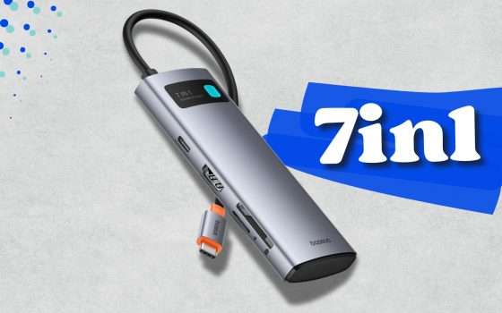 Hub USB C 7 in 1 con HDMI 4K e non solo: BOMBETTA da soli 16€