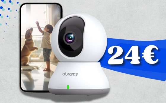 Telecamera WiFi interno con vista a 360° per casa SICURISSIMA (24€)