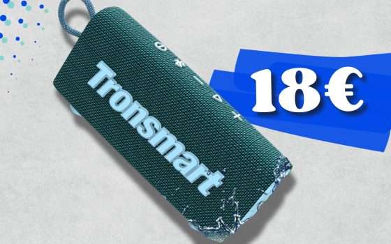 TORNA in sconto lo speaker Bluetooth WATERPROOF a 18€: suono SPAZIALE
