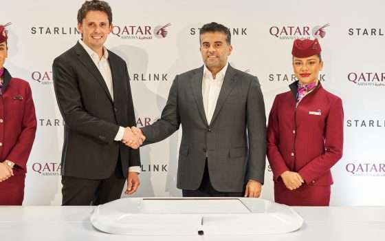 Qatar Airways porta il Wi-Fi ultraveloce di Starlink a bordo