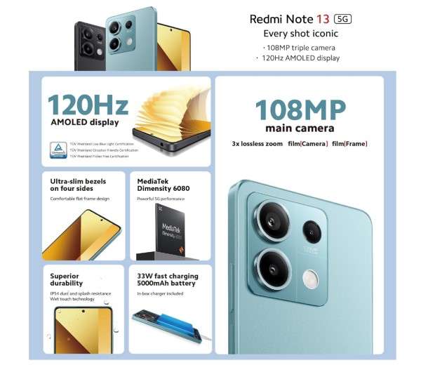 Specifiche tecniche Xiaomi Redmi Note 13 5G