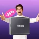 SSD Samsung T7 da 1TB: CROLLO del prezzo su Amazon (-38%)