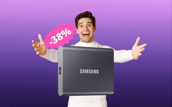 SSD Samsung T7 da 1TB: CROLLO del prezzo su Amazon (-38%)