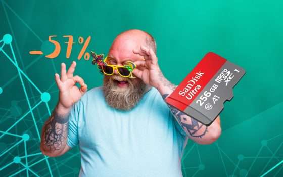 La mitica MicroSD 256GB SanDisk Ultra è in OFFERTA a -57%