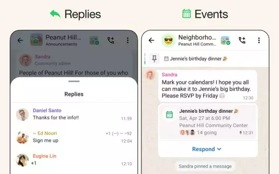 Su WhatsApp ora è possibile organizzare eventi nelle Community