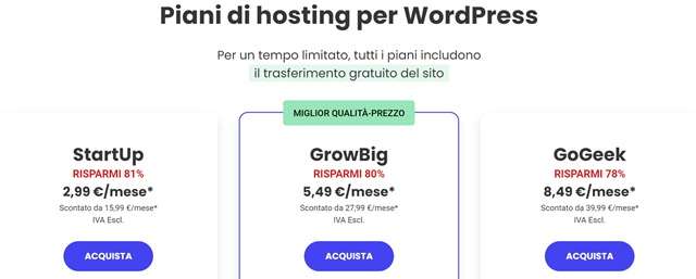 piani hosting per wordpress siteground