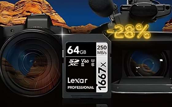 SD 64GB Lexar: perfetta per foto e video al 28% di sconto