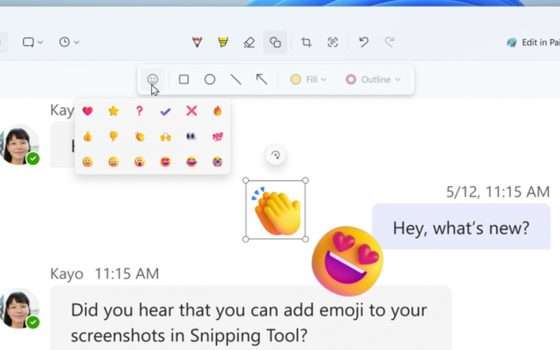 Screenshot su Windows 11: arrivano QR code ed emoji