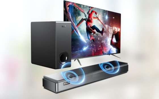 Soundbar 120W 2.1: OFFERTA DEL GIORNO su Amazon a soli 79,99 euro