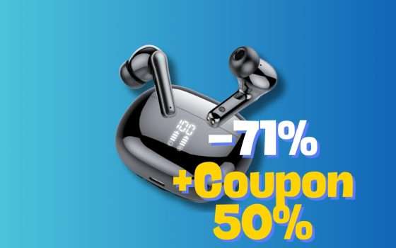 Auricolari Bluetooth PAZZESCHI in doppio sconto: -71% + Coupon 50%