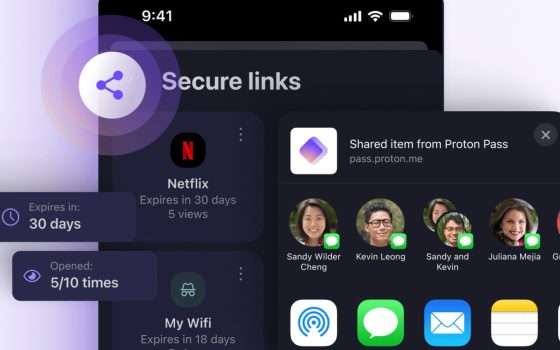 Proton Pass: condivisione password con Secure Links