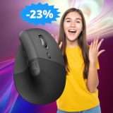 Mouse verticale Logitech Lift: un AFFARE da non perdere (-23%)