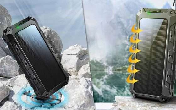 Powerbank solare 26800 mAh in DOPPIO SCONTO: eccolo