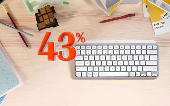 Tastiera Logitech MX Keys Mini: FOLLE 43% di SCONTO