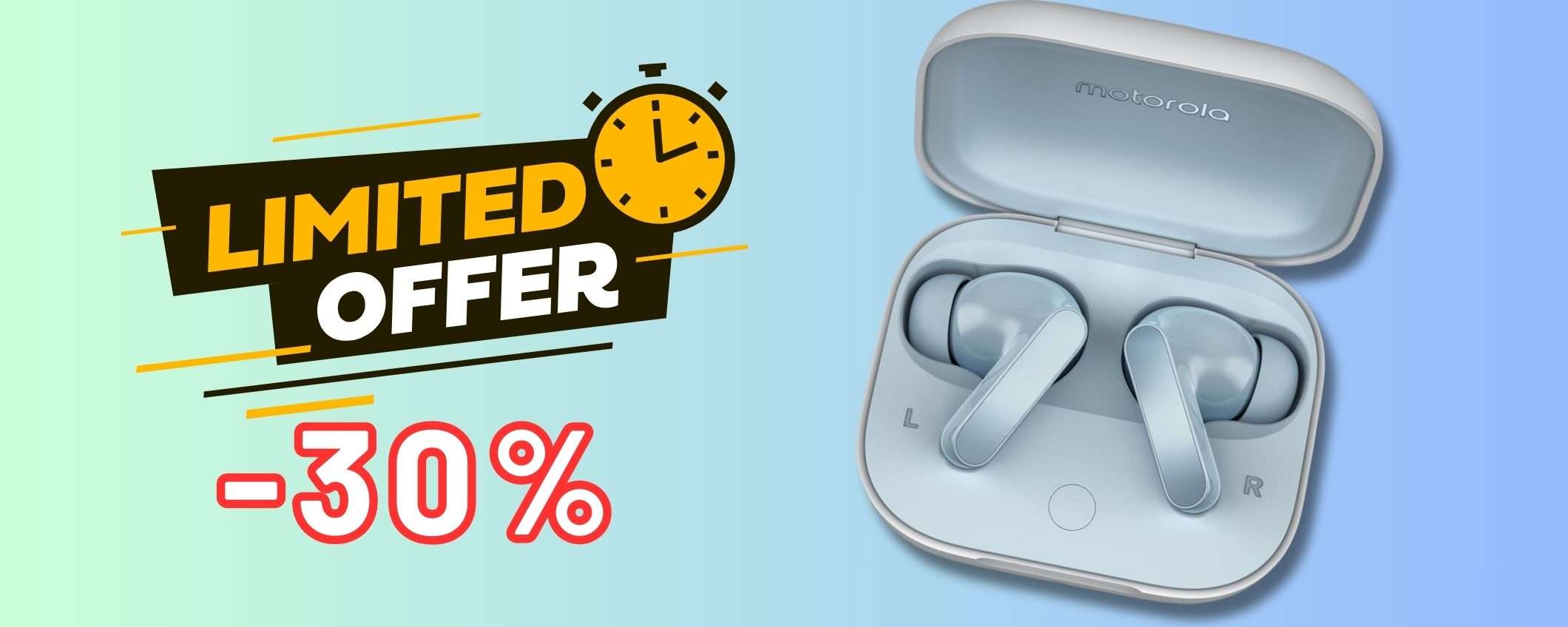 Motorola Moto Buds con audio cristallino e cancellazione del rumore: wow