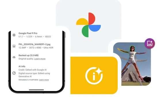 Google Foto indica le modifiche dell'IA