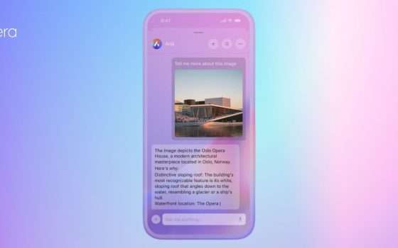 Opera One per iOS, l'AI Aria comprende immagini e comandi vocali