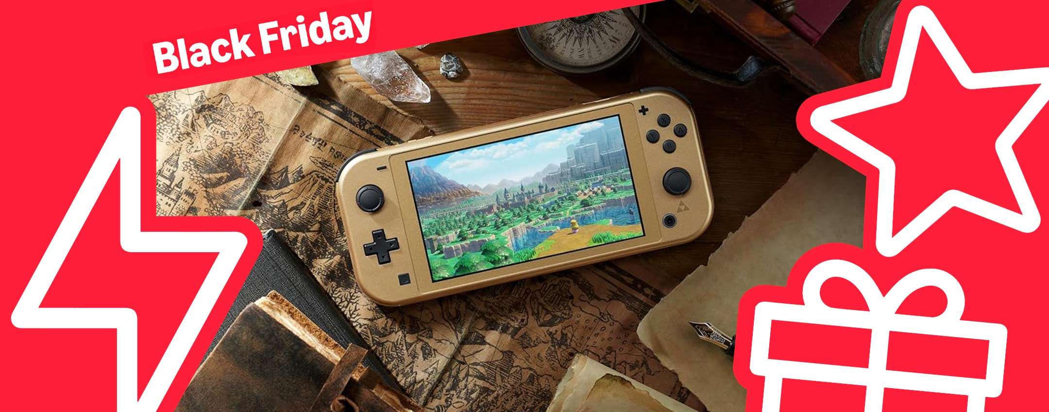 Black Friday Switch Lite Hyrule Edition al MINIMO STORICO