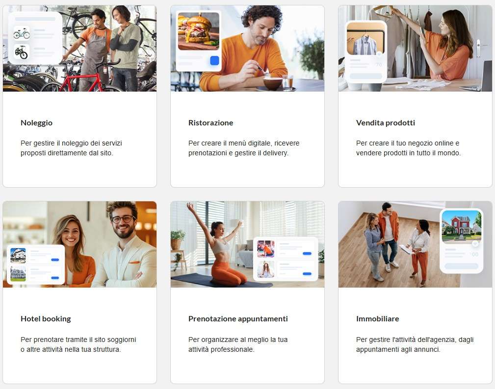 Sitebuilder Aruba per design sito Web con l'AI