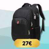 Zaino robusto e impermeabile: c'è la tasca per il laptop, soli 27€ ora