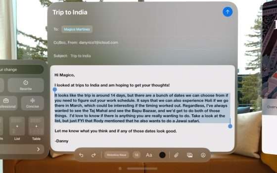 Apple Intelligence arriva su Vision Pro ad aprile