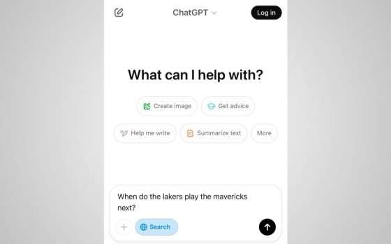 ChatGPT, motore di ricerca è disponibile senza account
