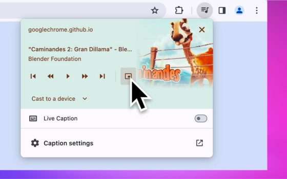Chrome 134: picture-in-picture automatico per video e musica