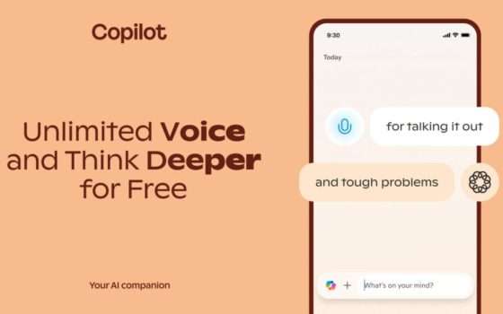 Microsoft, Copilot Voice e Think Deeper gratis per tutti
