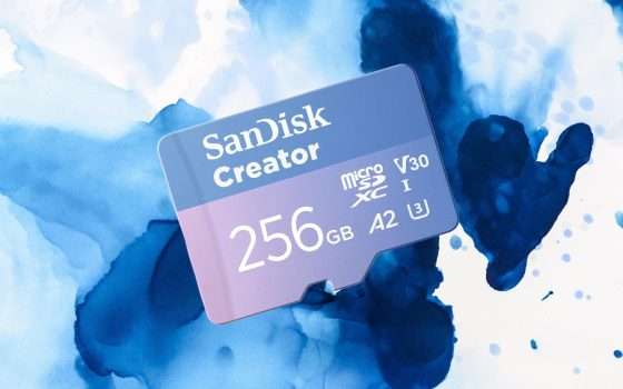 MicroSD SanDisk Creator 256GB, ideale per droni e action cam, a 39€