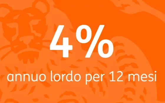 Conto Arancio di ING ti dà un tasso di interesse del 4% annuo lordo