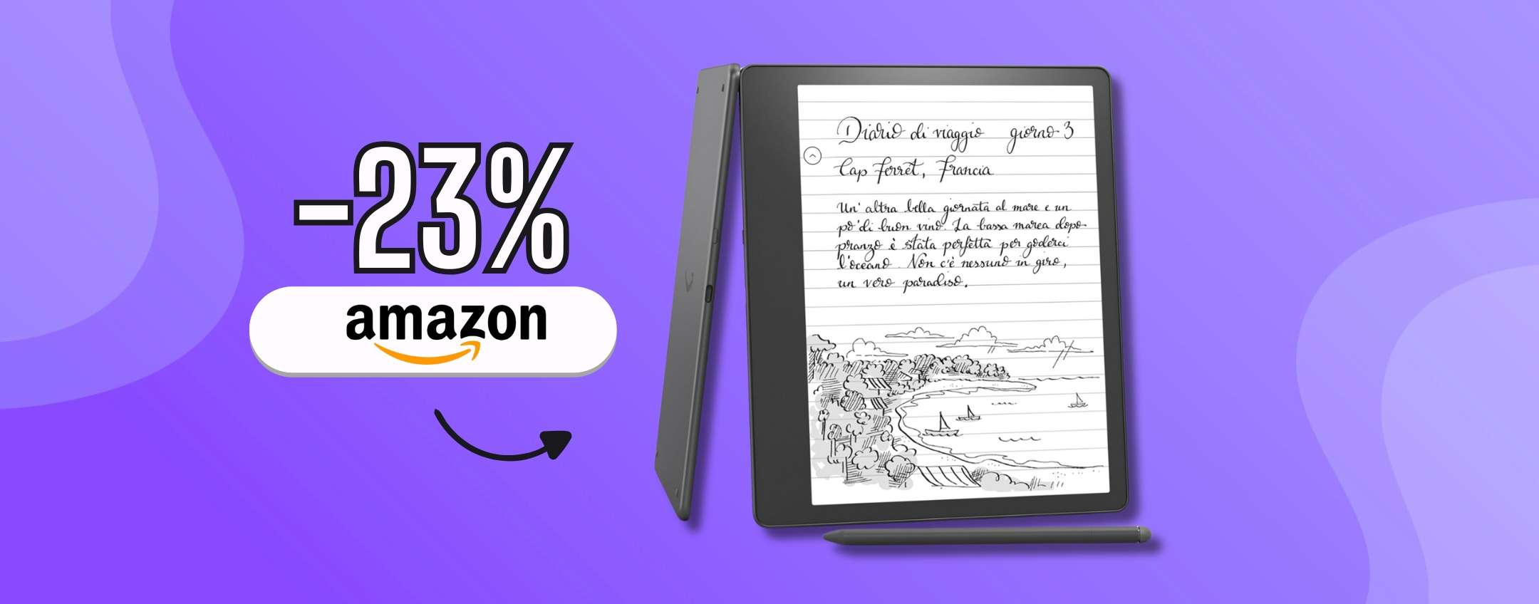 Kindle Scribe unisce la lettura alla scrittura in modo unico (-23%)