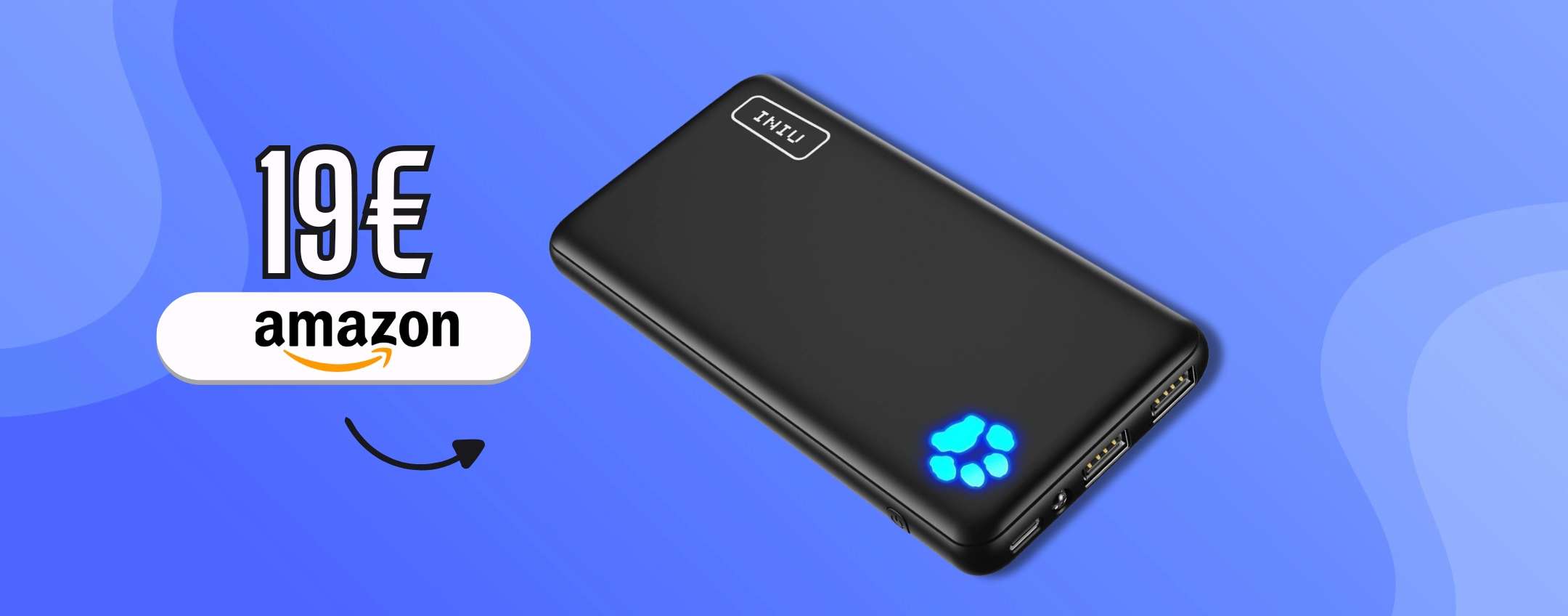 INIU Power Bank 10000mAh: piccolo ma con 2 ricariche per smartphone
