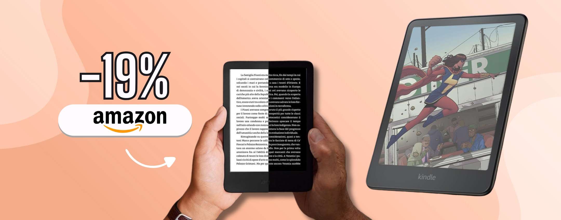 Più Kindle per tutti: modelli base e a COLORI in sconto su Amazon (-19%)