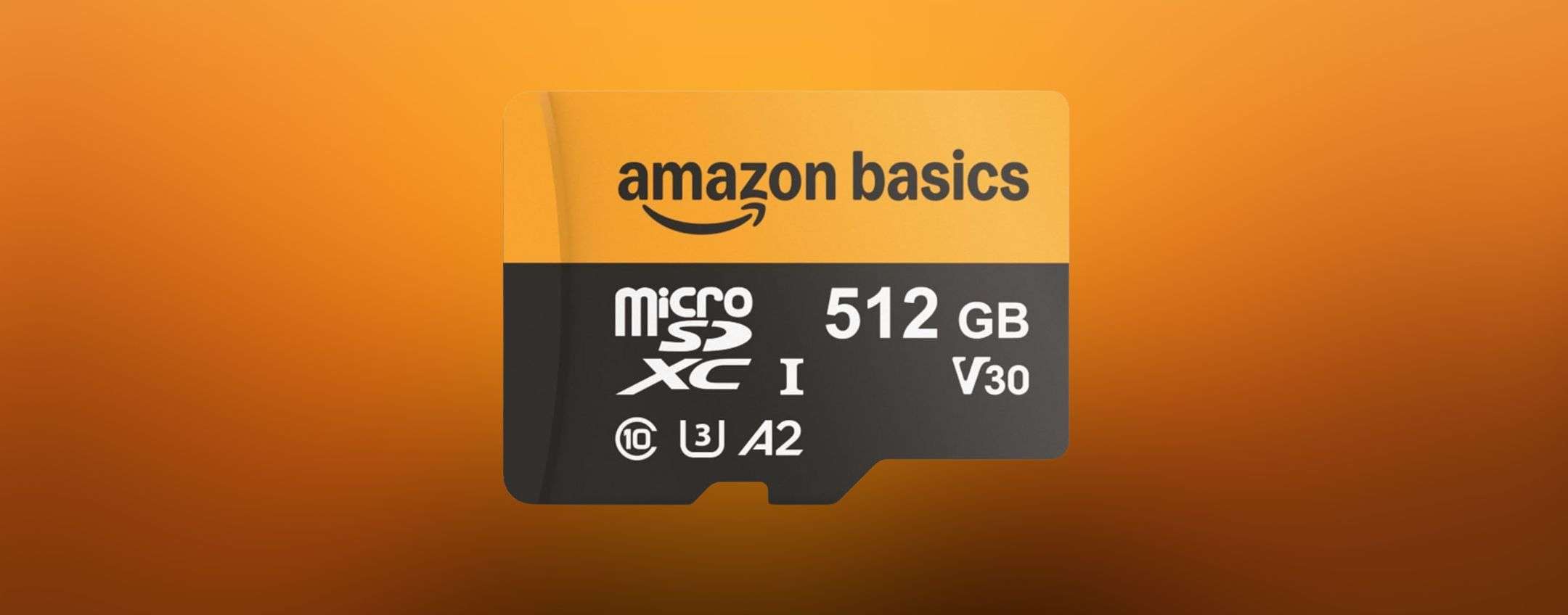 MicroSDXC 512GB in SCONTO LAMPO e minimo storico Amazon