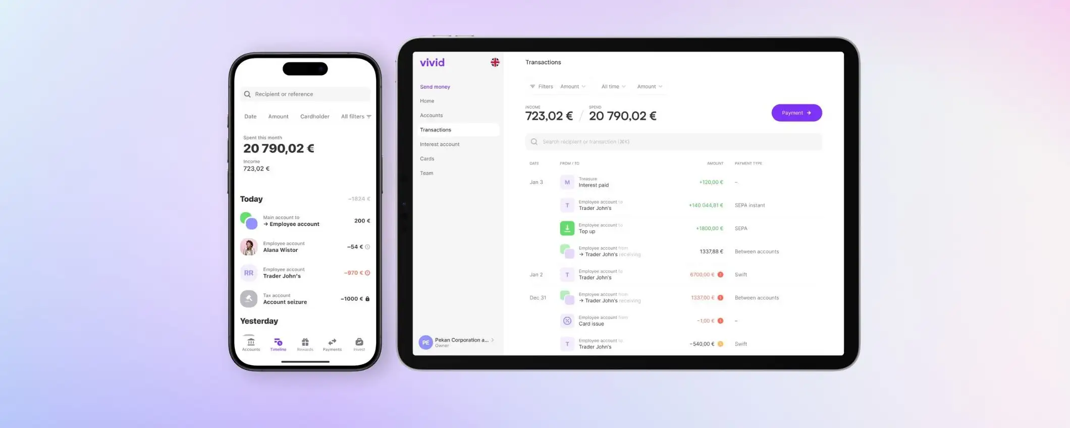 Vivid Money è il conto corrente aziendale con cashback fino al 10%